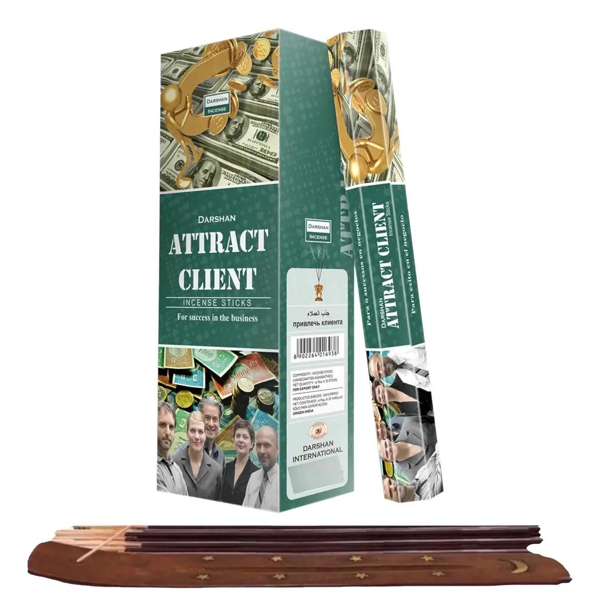 Incenso Darshan Mayoreo 120 palitos com porta-incenso Mais fragrância aromática atrai clientes