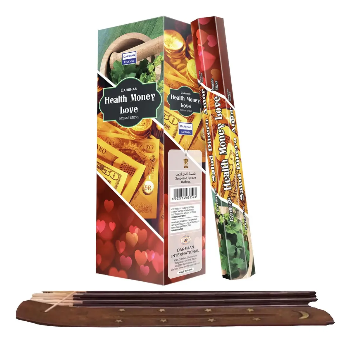 Incenso Darshan Mayoreo, 120 palitos com porta-incenso, além de aroma, fragrância, saúde, dinheiro e amor