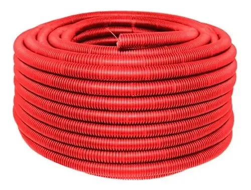 Duto flexível vermelho extra resistente com guia de 1/2 X 100m