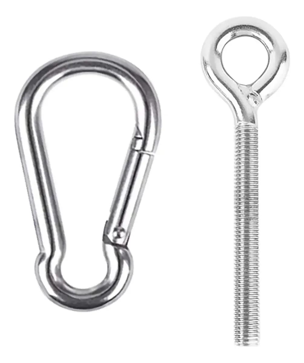 Kit Miayaya para Pendurar Redes, Ganchos Resistentes de Olhal para Pendurar Balanços de Aço Inoxidável, Conjunto de Mosquetões, Acessórios para Yoga, Rede, Balanço, Cadeira para Interior e Exterior