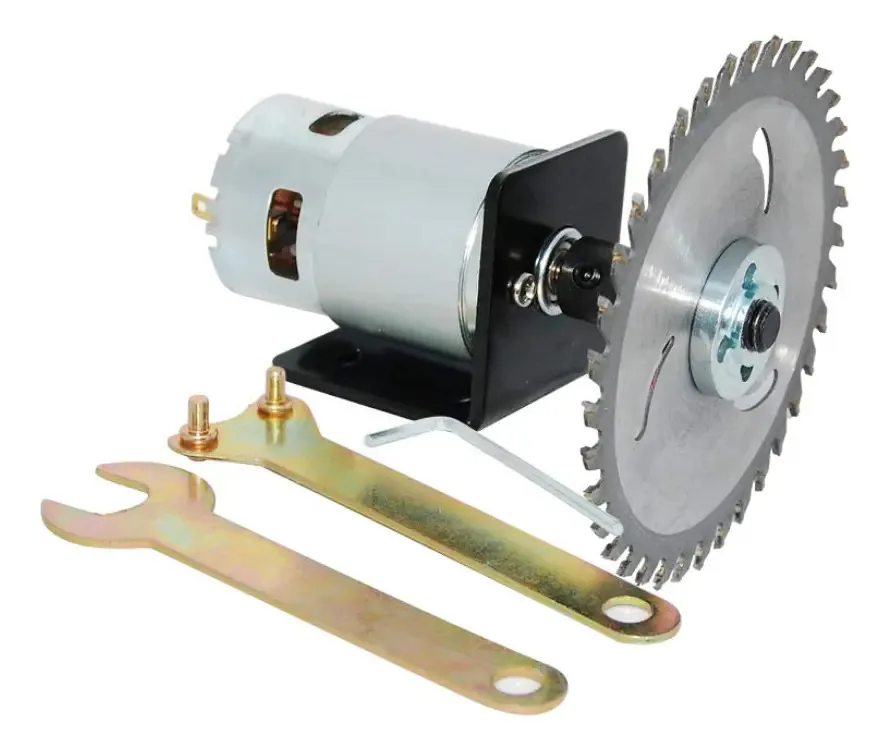 Kit de serra de mesa com motor DC 12V 24V Serra circular potente