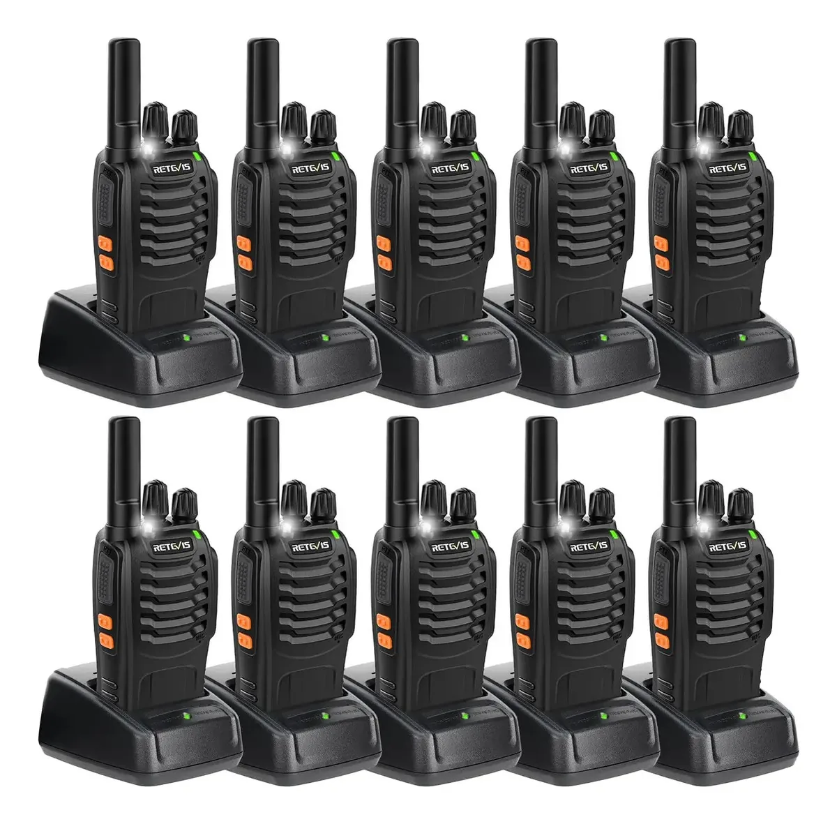 Walkie Talkies Retevis H-777 UHF 400-470 Mhz 16 canais, pacote 10