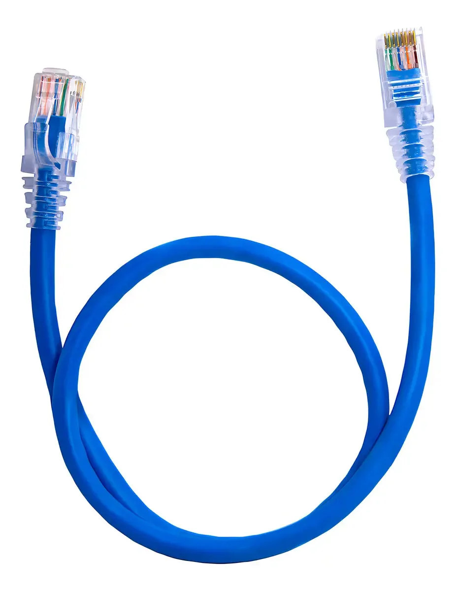Cabo De Rede UTP Cat5e 40cm Azul RJ45 Cabos Patch Cord CCA
