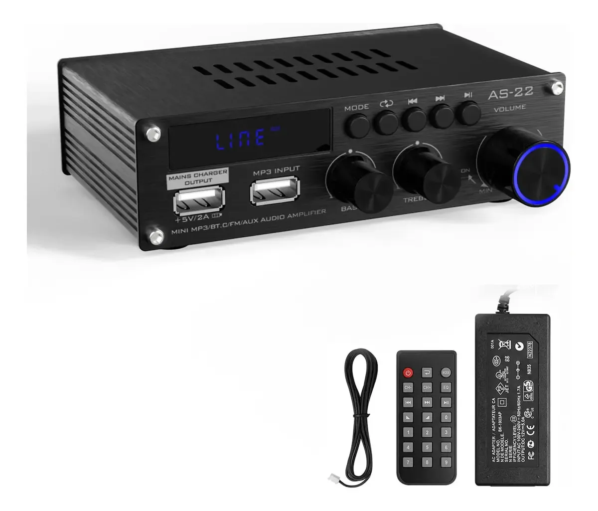 Mini amplificador Sunbuck, receptores estéreo para sistema E