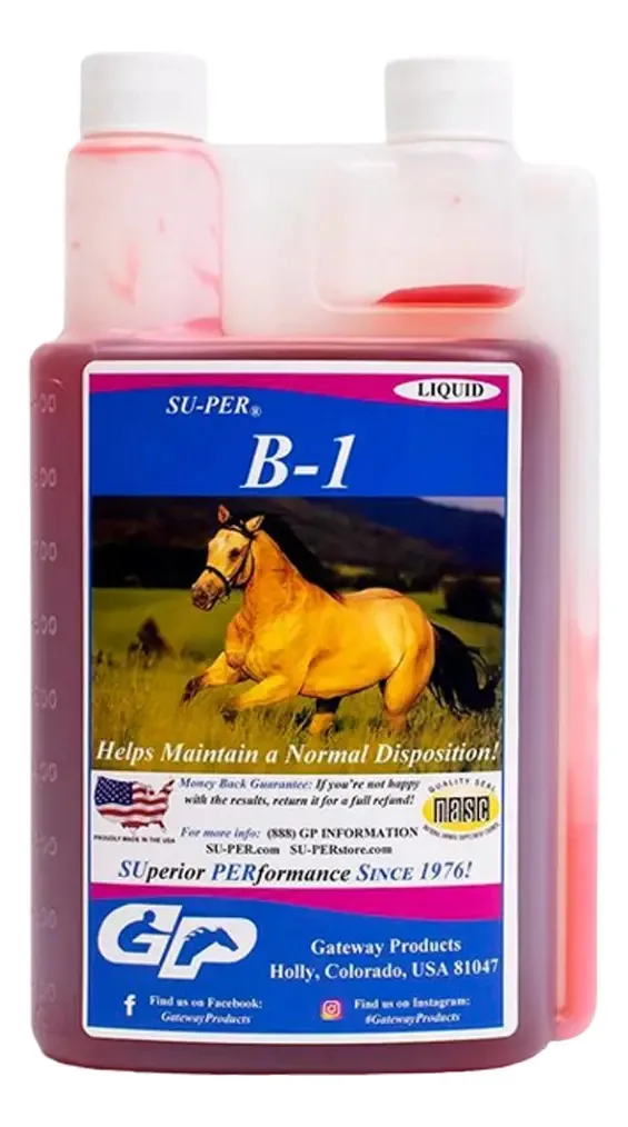 Vitamina líquida Su-per B-1 946ml para cavalos equinos