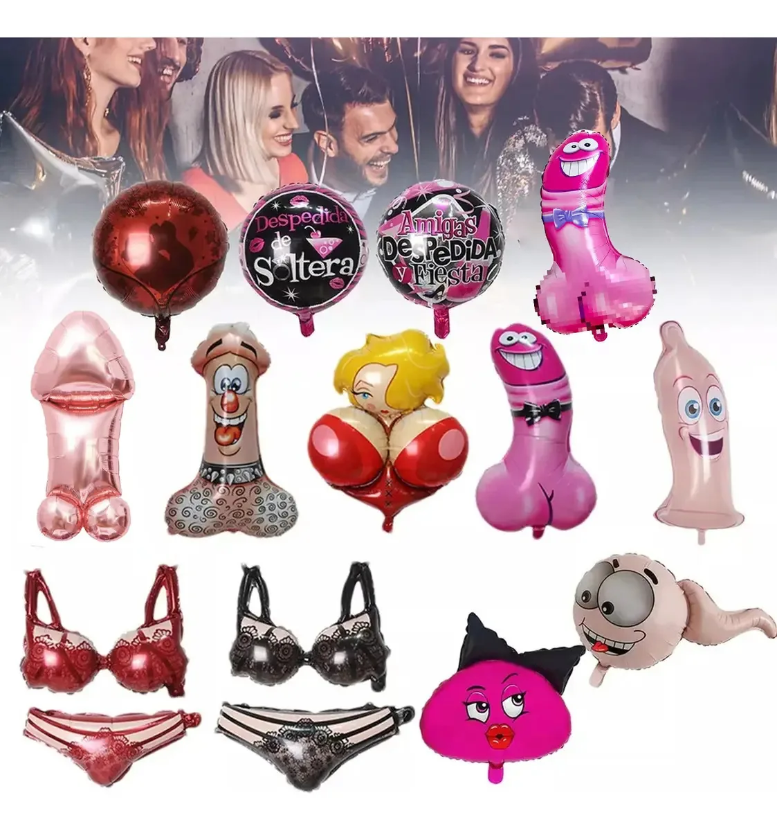 Kits: 15 balões para despedida de solteira, festa feminina sexy