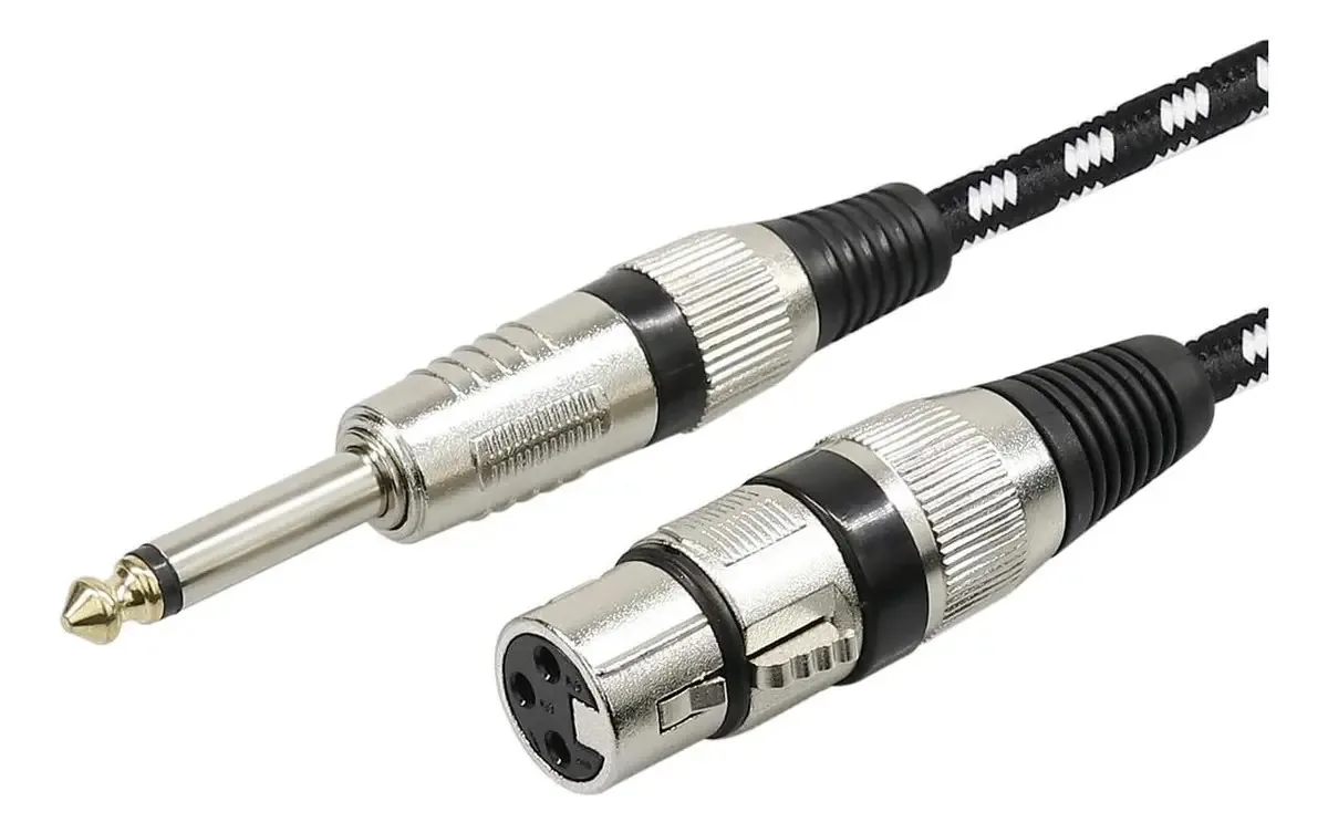 Cabo de microfone Furui de 6 pés, cabos fêmea para TS XLR