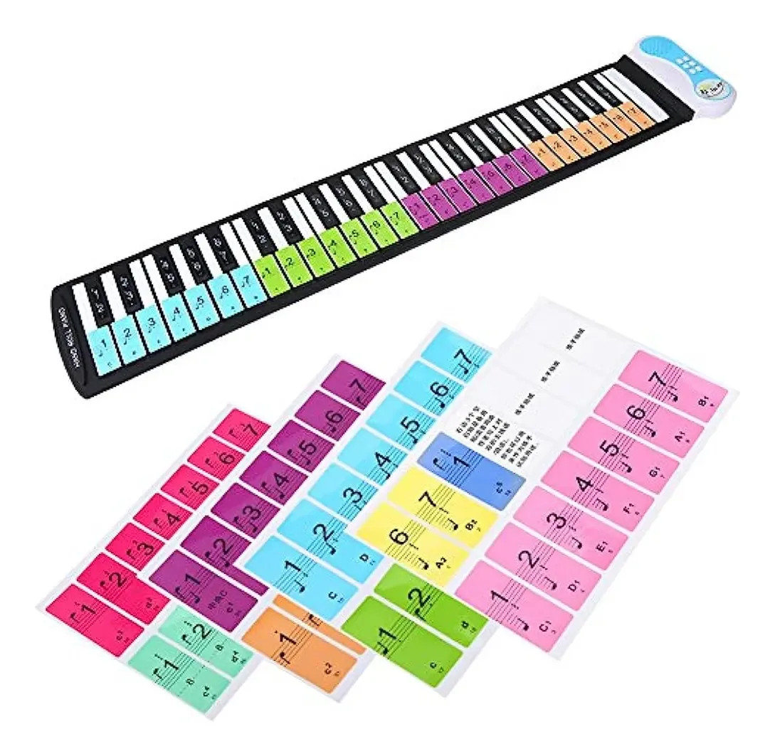 Adesivo de teclado eletrônico removível para piano