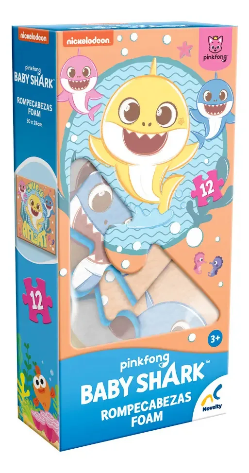 Quebra-cabeça gigante de 12 peças Pinkfong Baby Shark de 24 peças