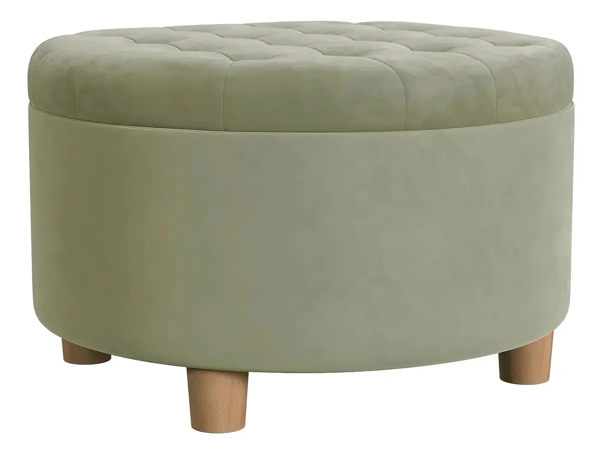 Decoração de casa Homepop | Pufe redondo de veludo