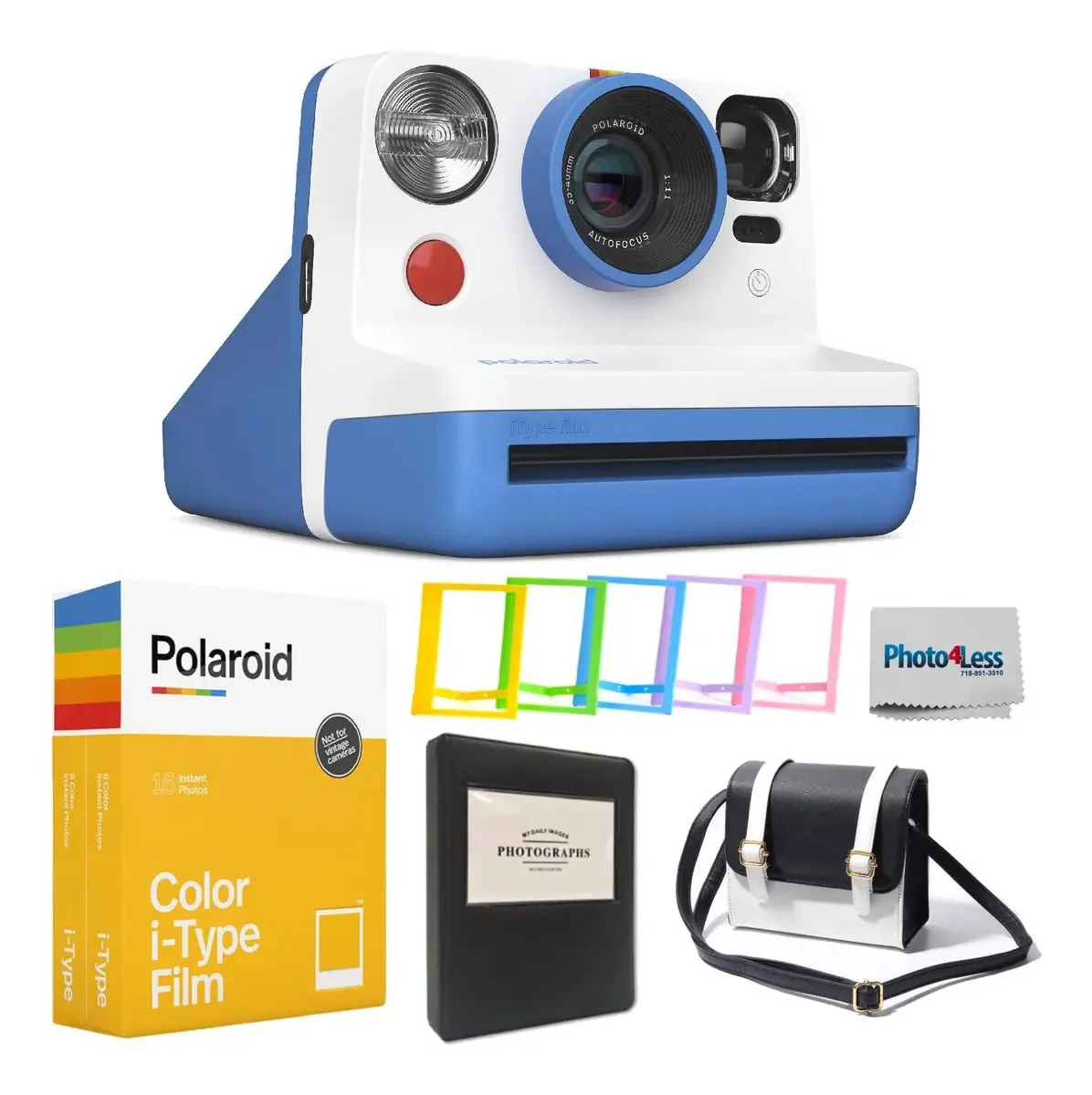 Câmera de filme instantâneo Polaroid Now, 2ª geração, cor azul