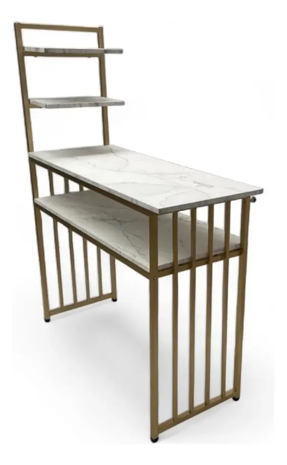 Mesa de manicure dourada Modurac MU-LXI-120 - m.white