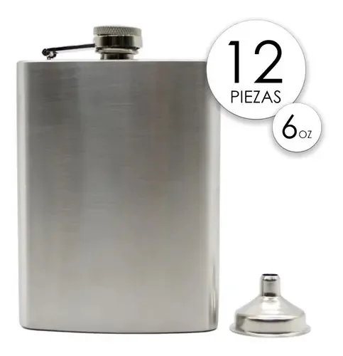 12 peças de suporte de licor de bolso Áora, 8 onças, cor de aço inoxidável, 6 onças