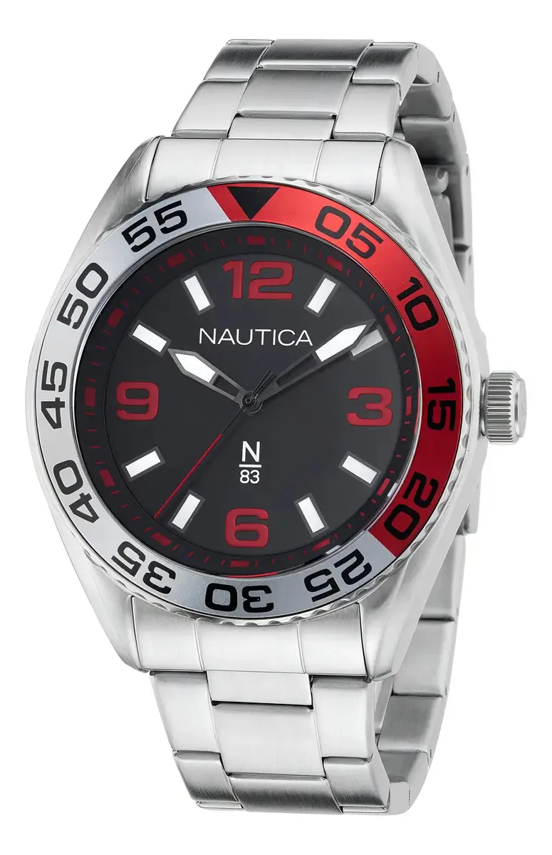 Modelo de relógio Nautica: pulseira cinza Napfws306