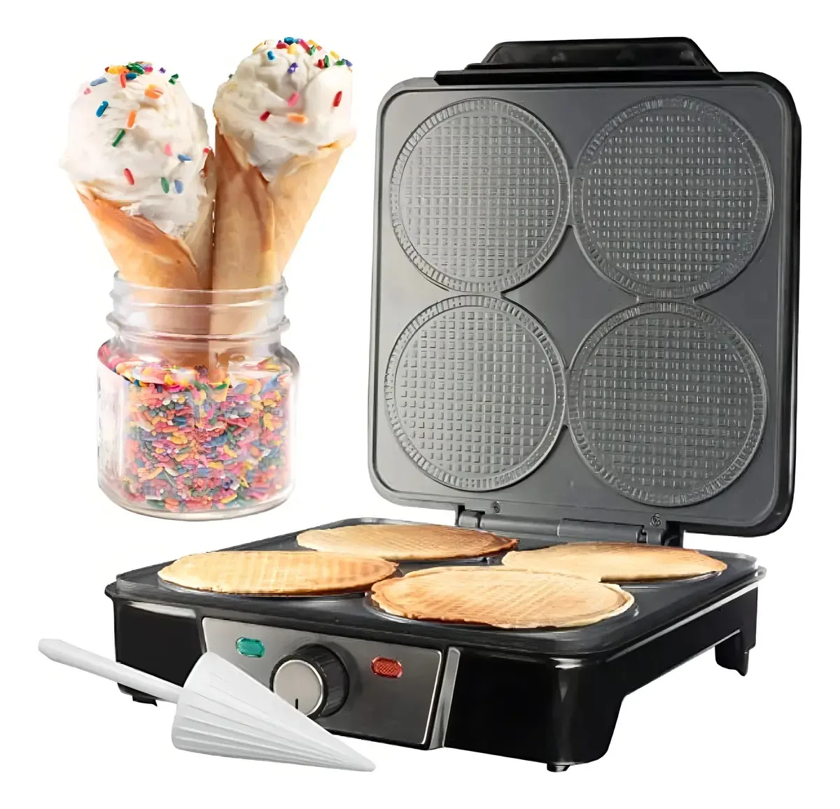 Máquina de fazer casquinhas de sorvete Mini Waffle - Hornea 4 Mini Conos Ca