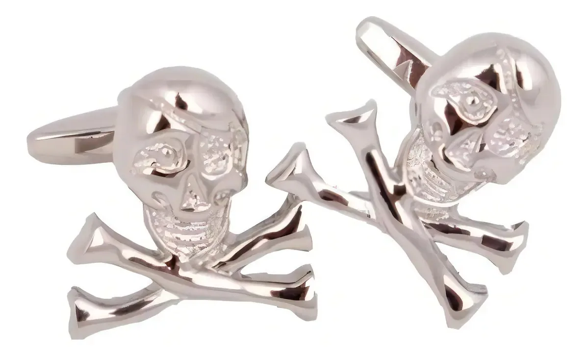 Abotoaduras Vstone Skull - cor prata