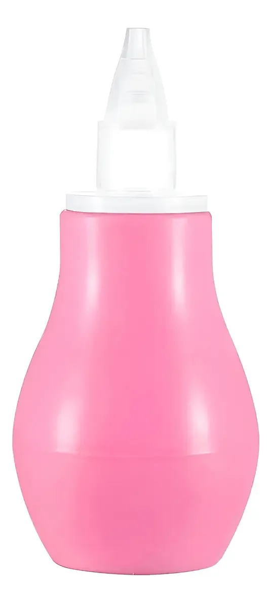 Aspirador nasal de silicone para bebês Limpador de nariz rosa claro