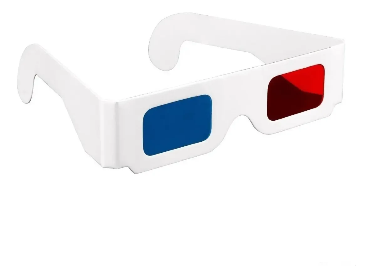 100 peças de lentes 3D anaglíficas Carton Cinema Tv Games