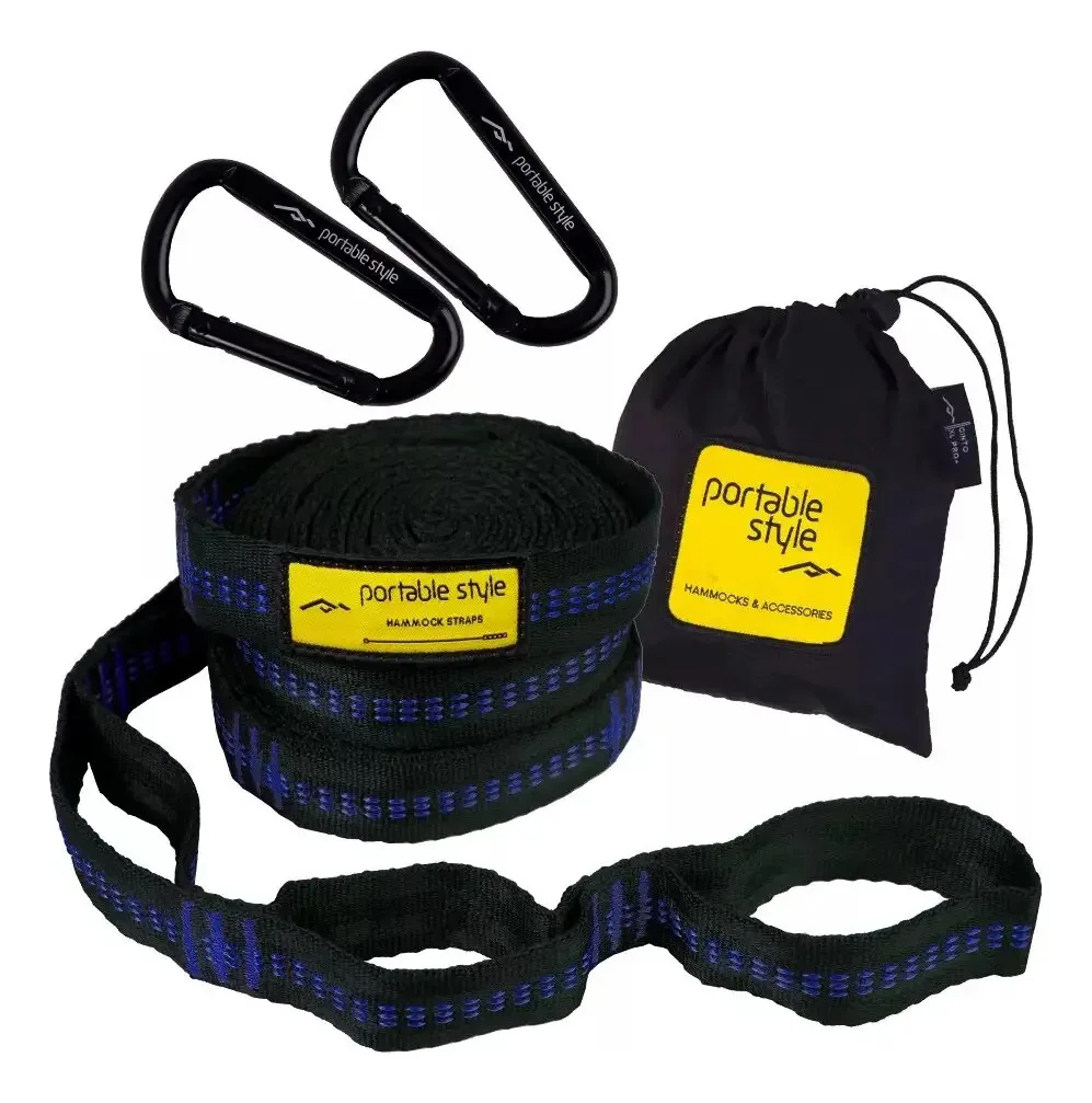 Set Straps Cinta Rede Hamaca Camping Portable Style Cor Azul