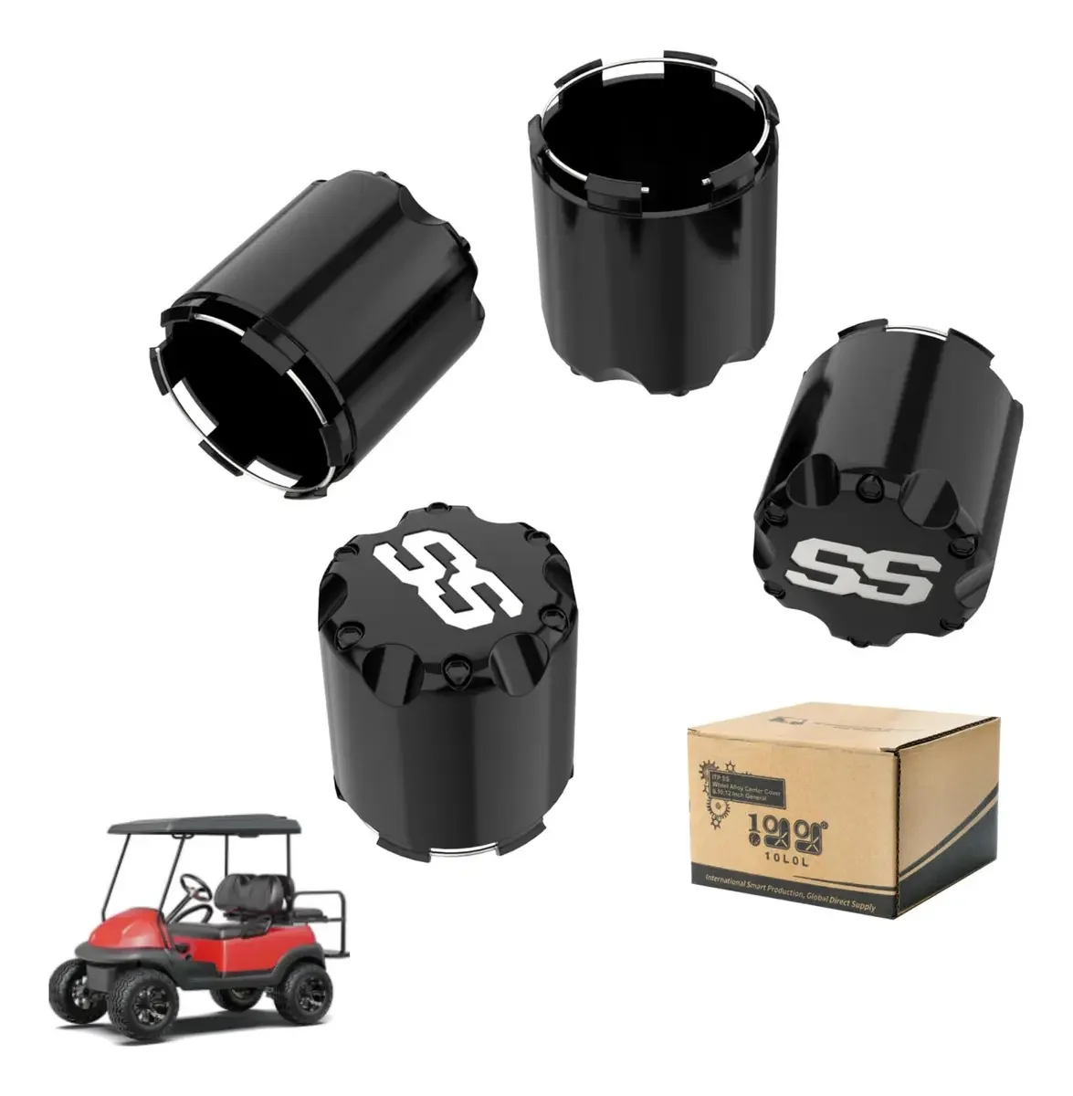 Tampa central da roda para carrinho de golfe, conjunto de 8 a 12 polegadas