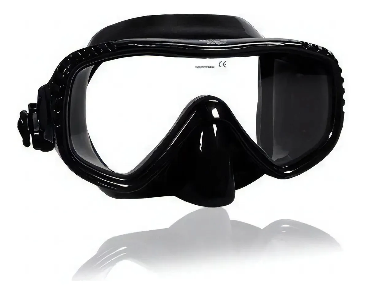 Viseira de mergulho modelo M66, cor: silicone, preto