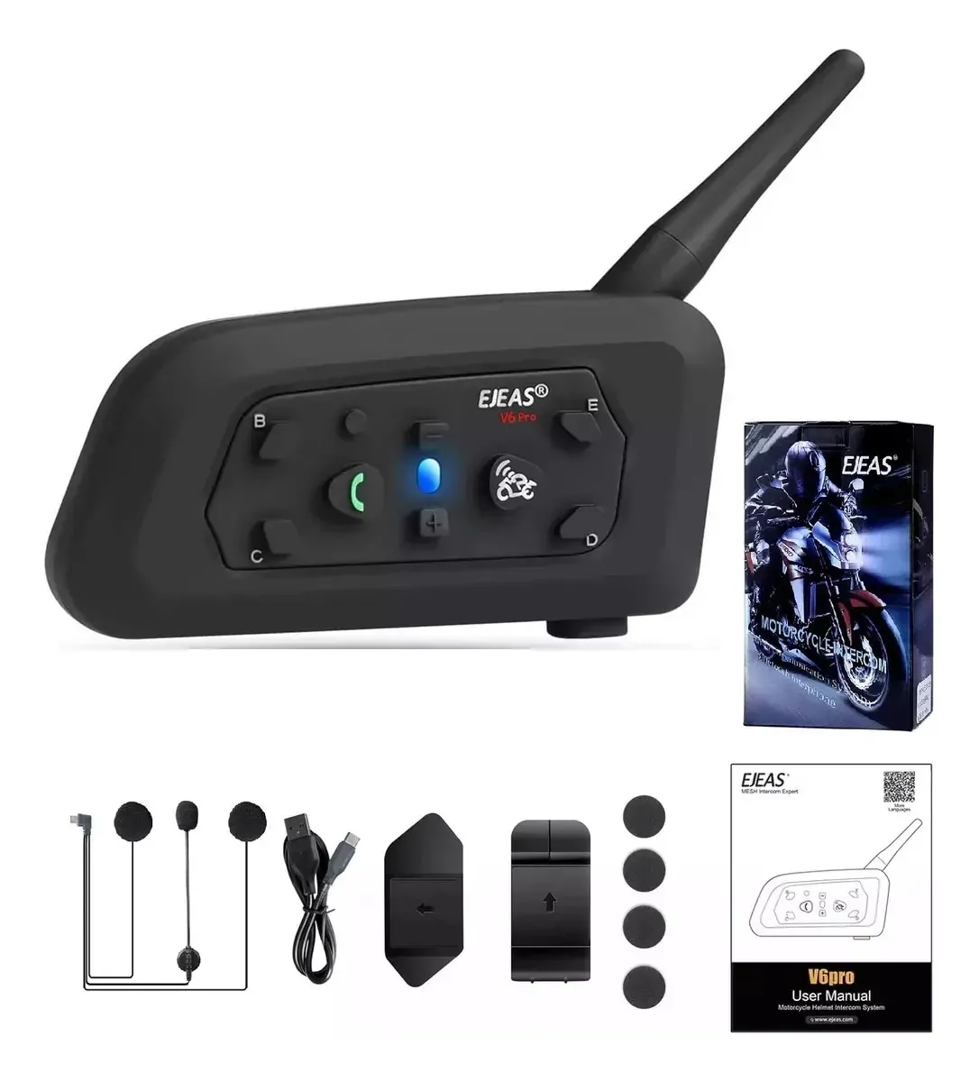 Intercomunicador de capacete de motocicleta V6pro