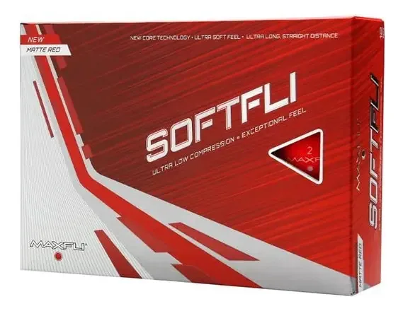 Bolas de golfe Maxfli Softfli Matte Red (1)