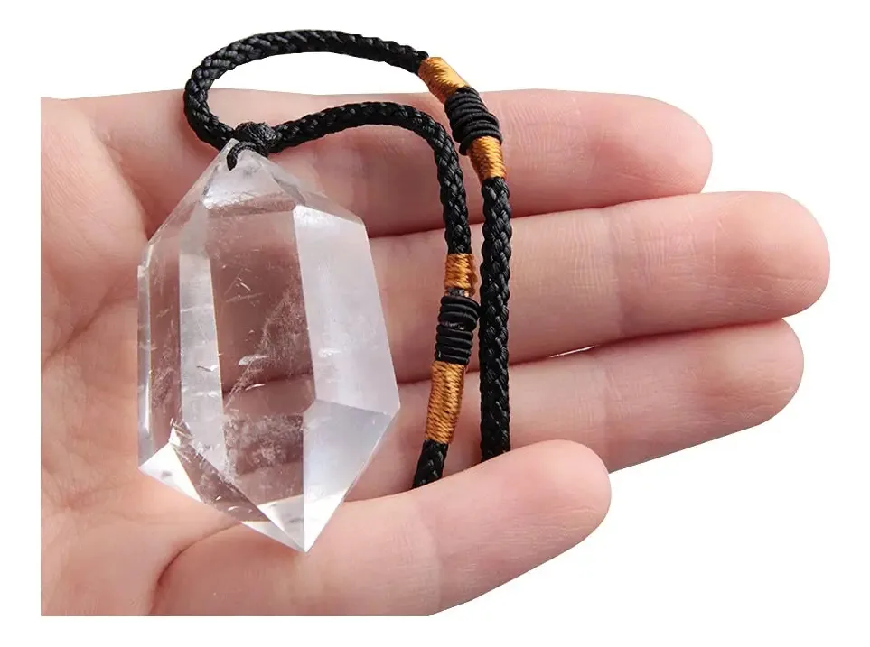 Acxico 1 Colar Com Pingente De Cristal De Quartzo Natural Tr