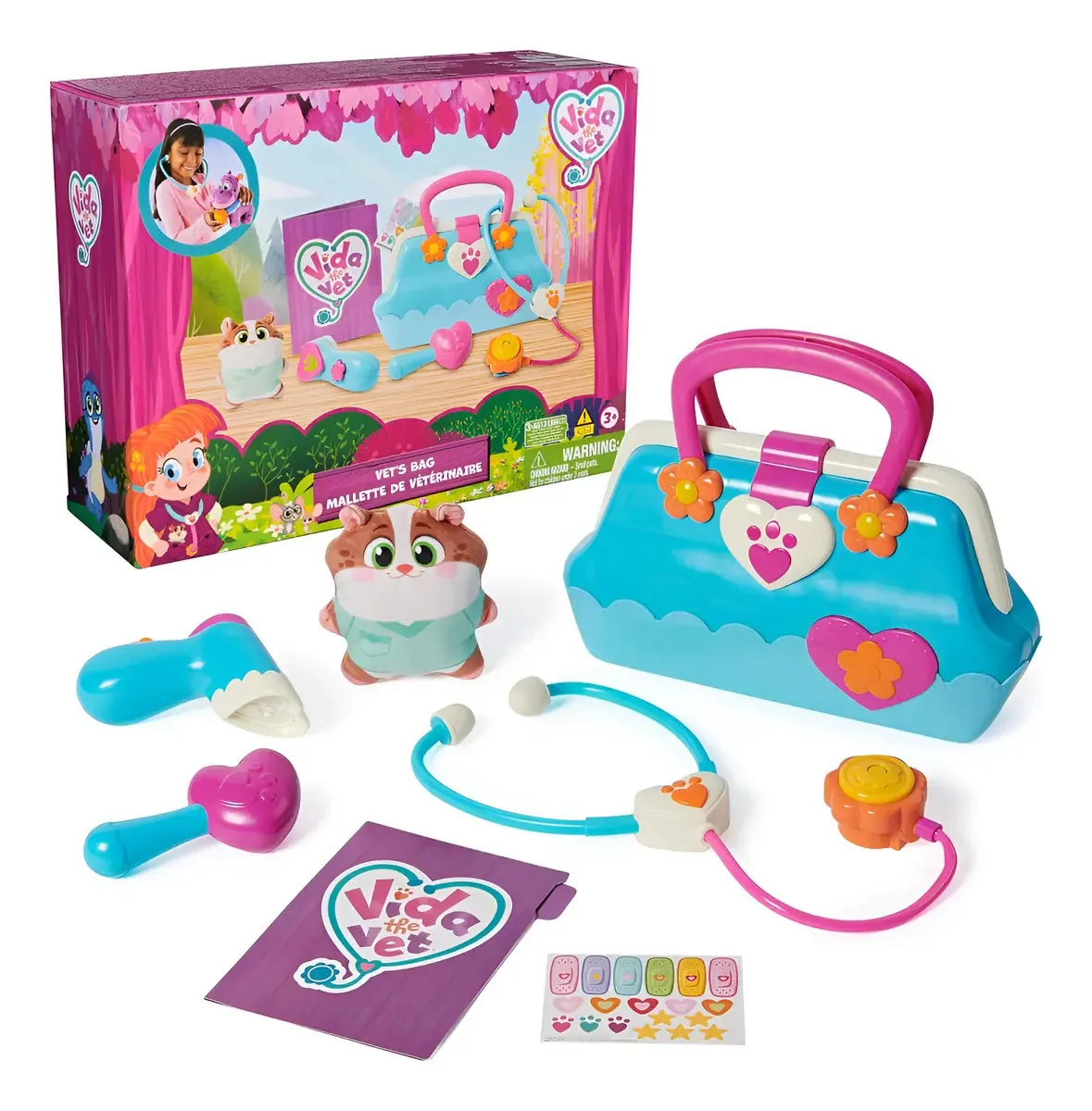 Vida The Vet: Bolsa veterinária com acessórios e pelúcia