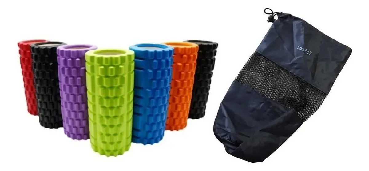 Rolo de massagem para ioga | Rolo de espuma para Pilates e bolsa Likefit, cor laranja, tamanho N/a