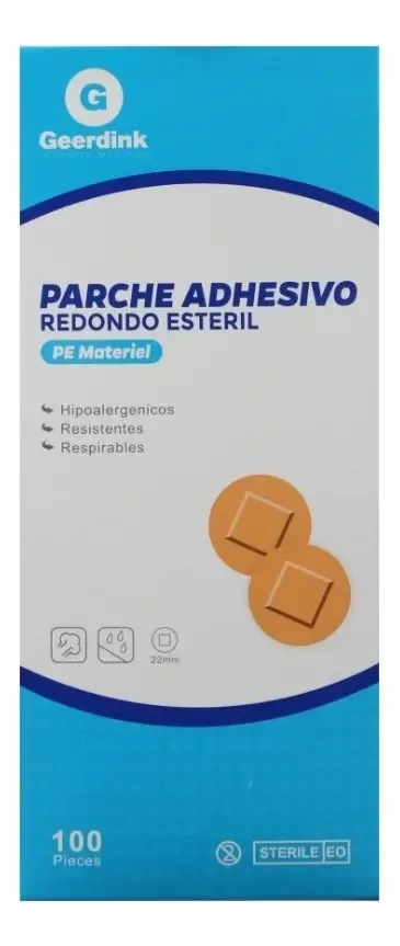 Adesivo Curativo Redondo Esterilizado - 100 Unidades Padrão