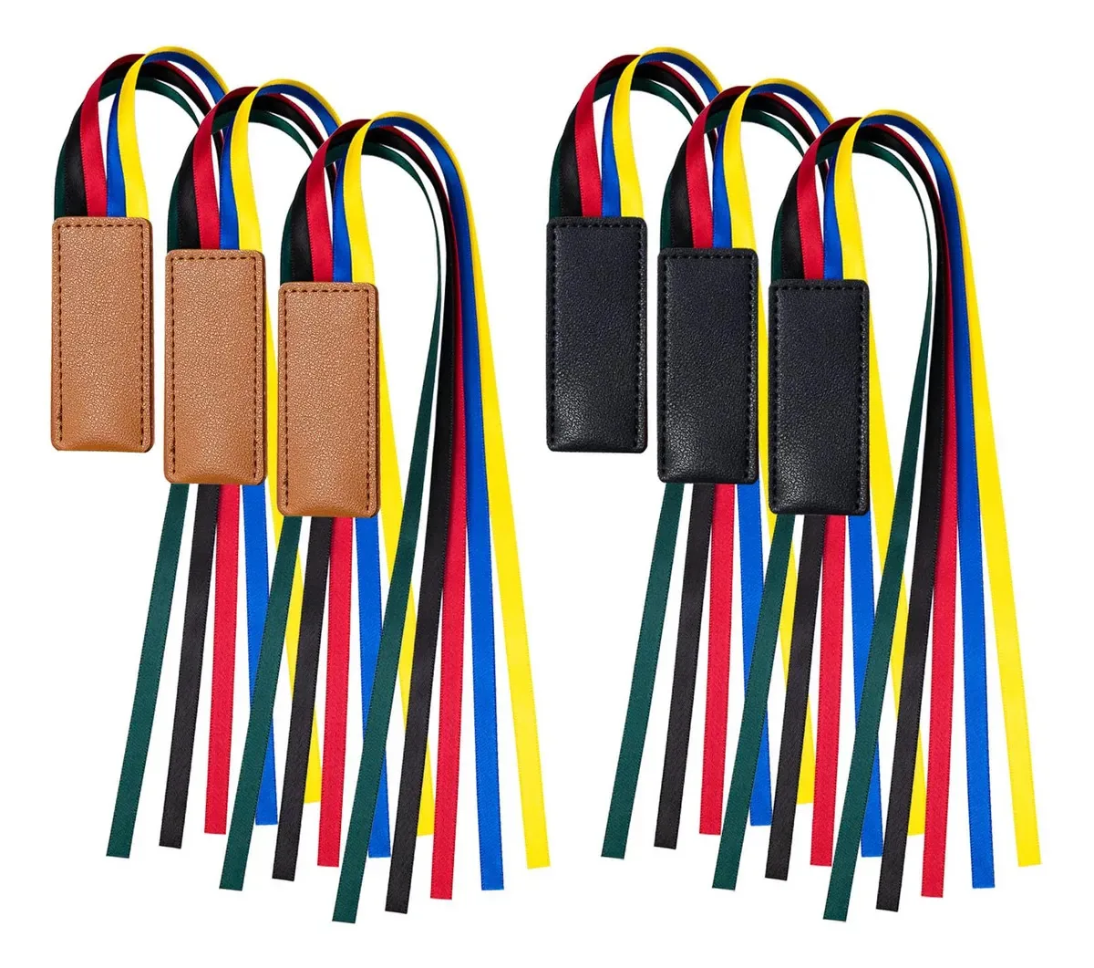 Marcadores de couro multicoloridos Gtile 6, marcadores de couro