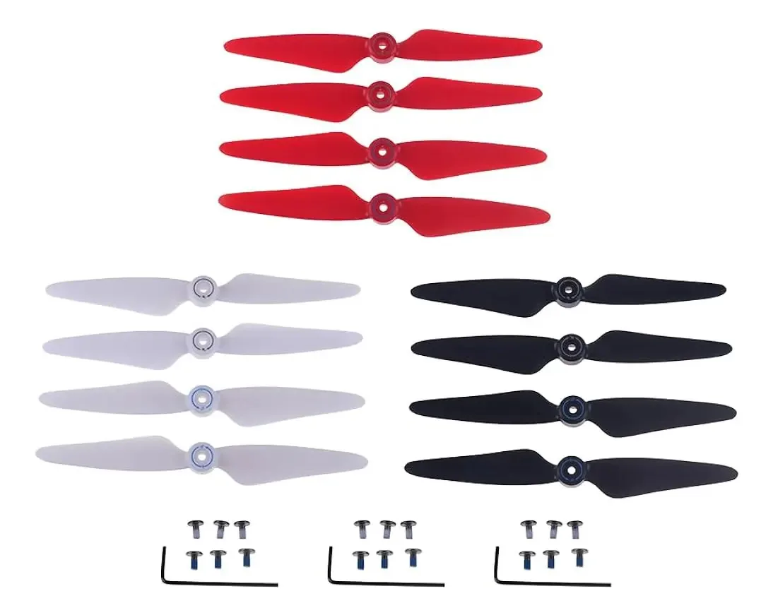 Conjunto Limskey 3 de hélices vermelhas, brancas e pretas para drones F7