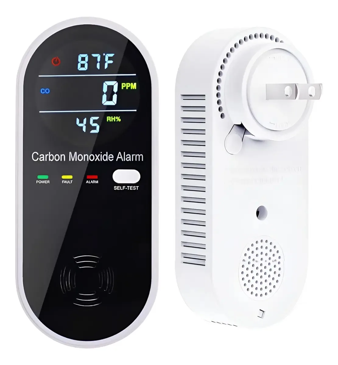 Detector portátil de monóxido de carbono 3 em 1 com display