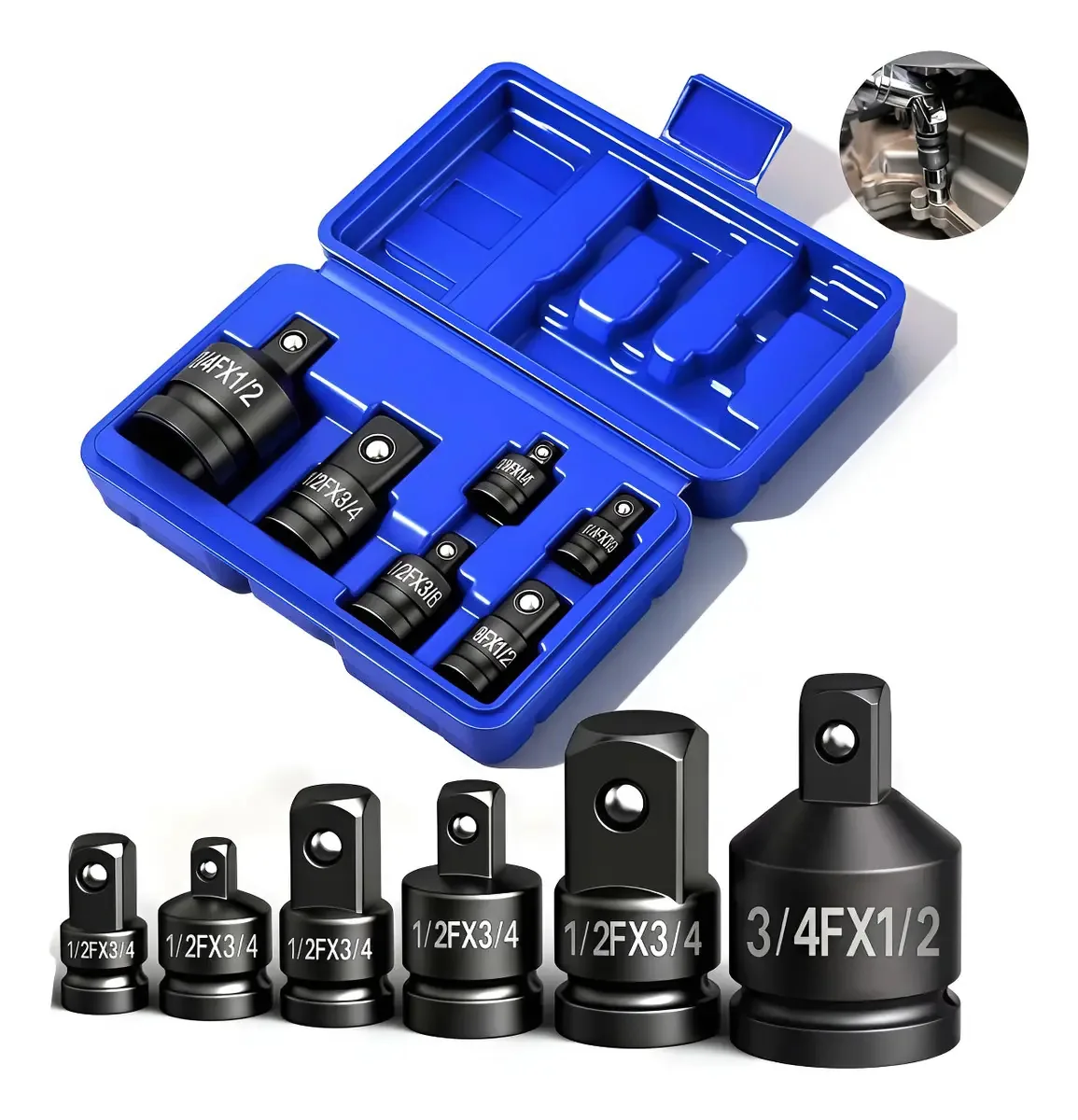 Conjunto de adaptadores de soquete Wrench Impact de 6 peças