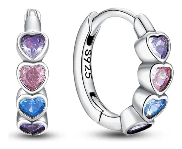 Brincos de argola Brincos de prata S925 com zircônia múltipla
