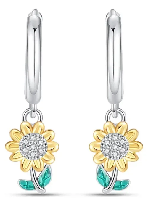 Brincos de argola, brincos, 100% prata S925, design Girasso