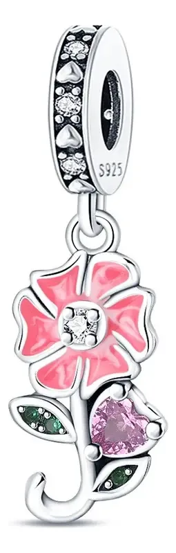 Pingentes florais de prata esterlina S925 Pingentes de cor azul