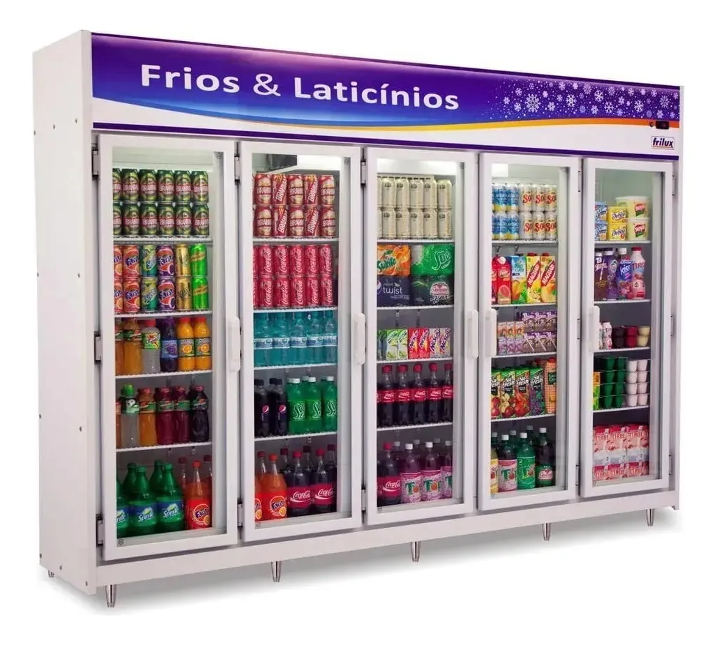 Auto Serviço 5 Portas Geladeira Expositora 5 Portas Frilux Cor Branco