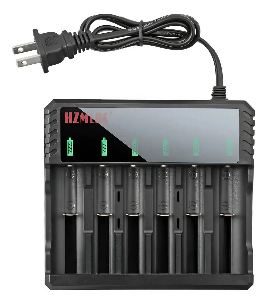 Carregador de bateria de 6 compartimentos, carregador de parede Unive