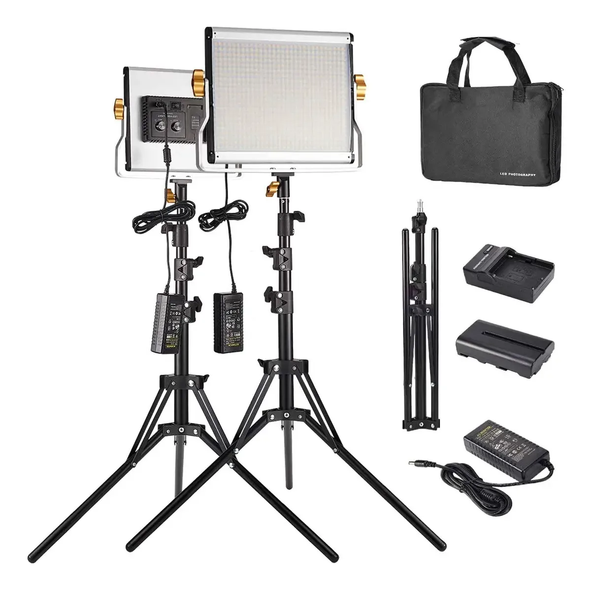 Kit profissional de iluminação fotográfica LED 3200-5600k White Structure