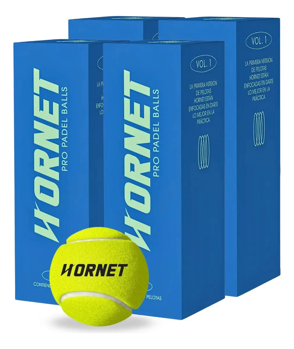 Bolas de remo de padel Pro Hornet Padel Tennis sem pressão 12 bolas