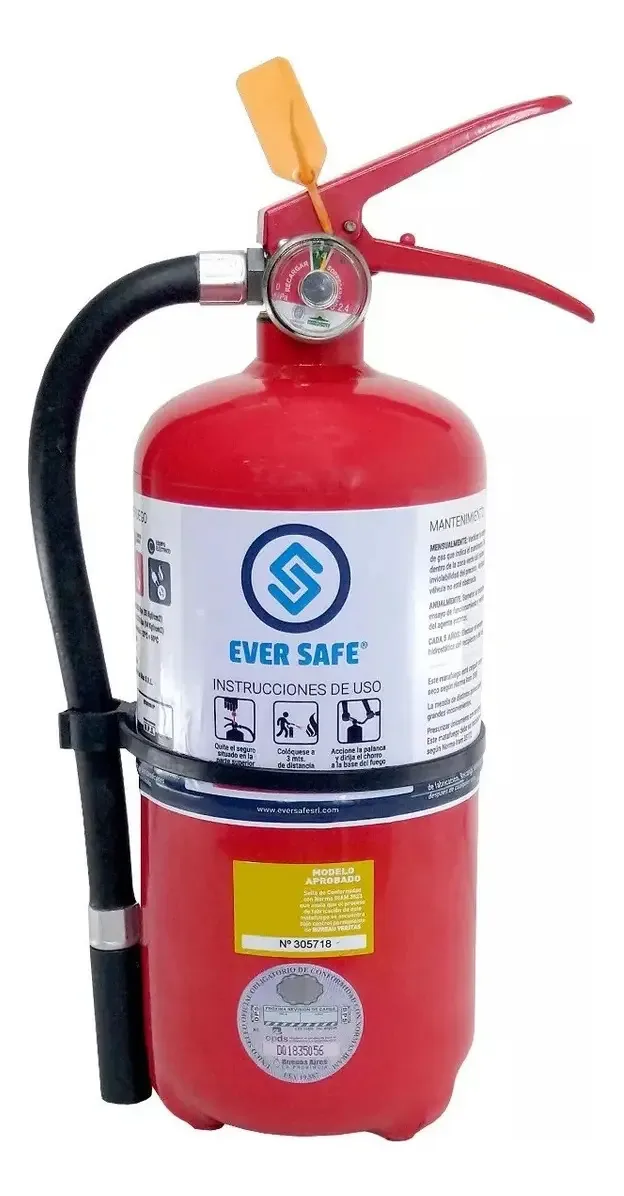 Suporte e habilitação do extintor de poeira Eversafe Abc de 2,5 kg