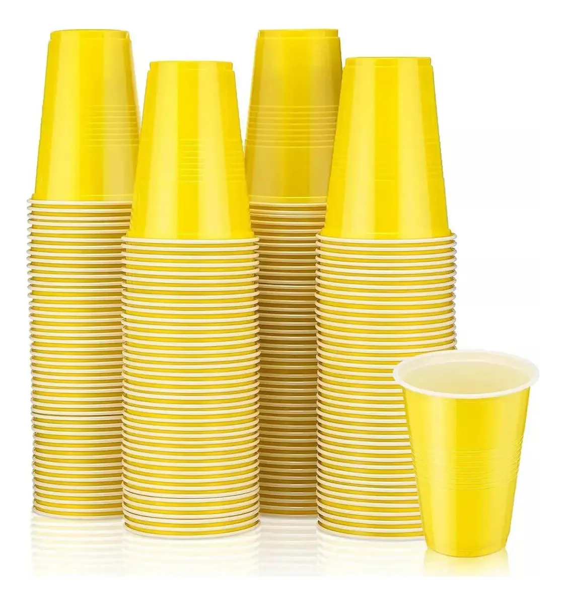 50 copos descartáveis de plástico bicolor premium, eventos, festas, cor: amarelo