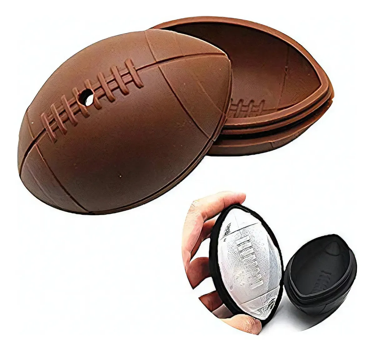 Moldfun - Molde de Rugby 3D para Cubos de Gelo - Molde de Silicone de Rugby para Gelatina, Bomba de Banho, Loção, Barra de Sabão, Gesso, Argila Polimérica, para Fãs de Futebol Americano