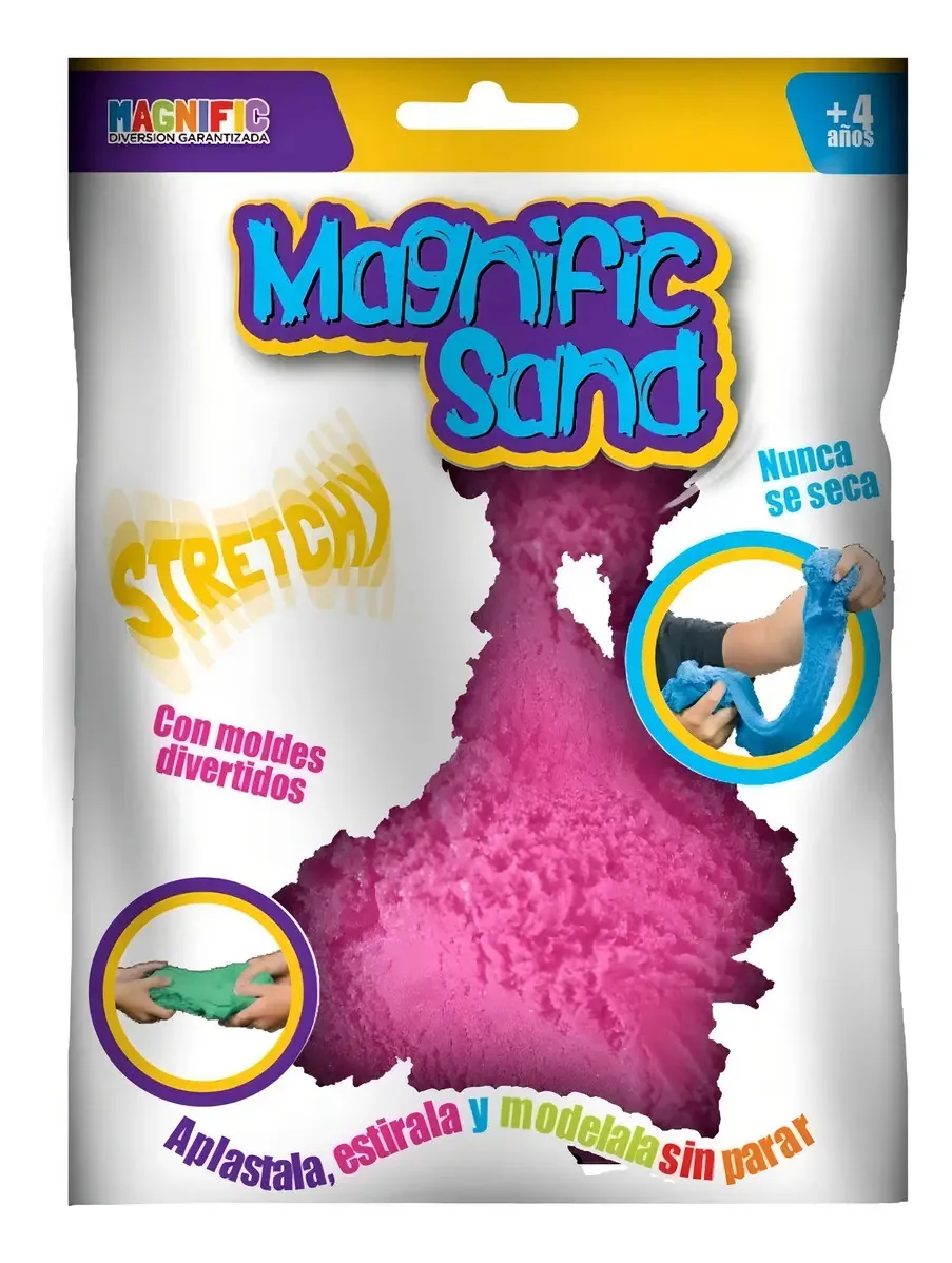 Magnific Sand Magic Sand Cor Rosa 450gr com moldes
