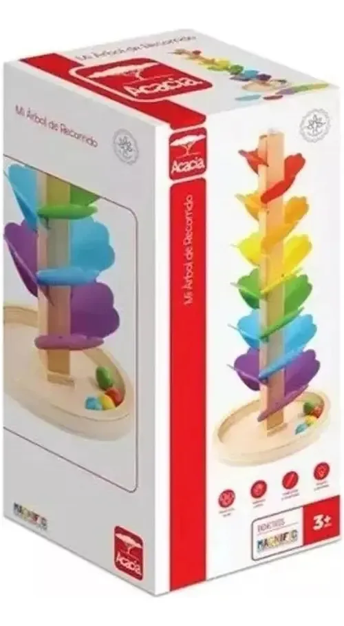 Magnific Didactic Rainbow Color Wooden Ball Labirinto