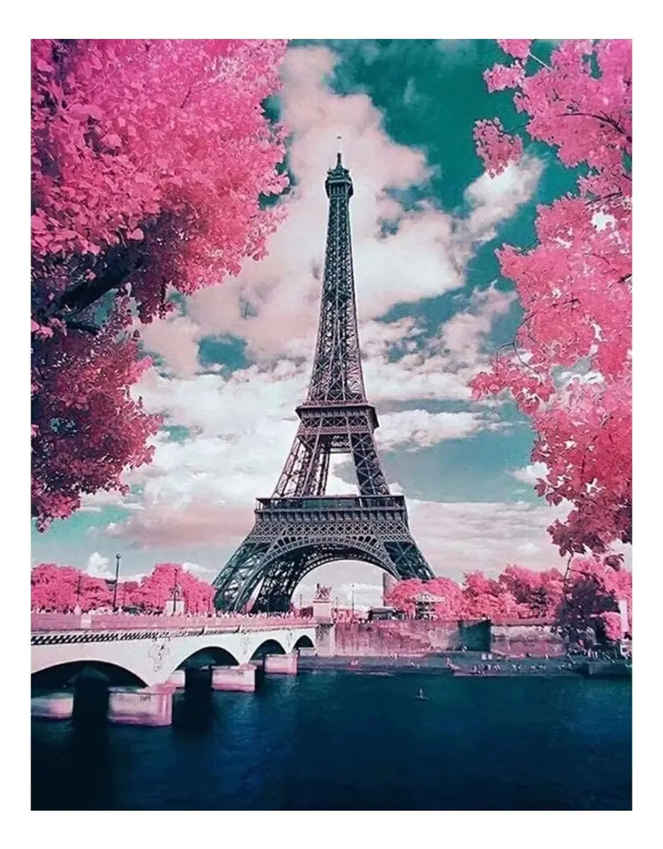 Kit de pintura de diamante da Torre Eiffel 40x30