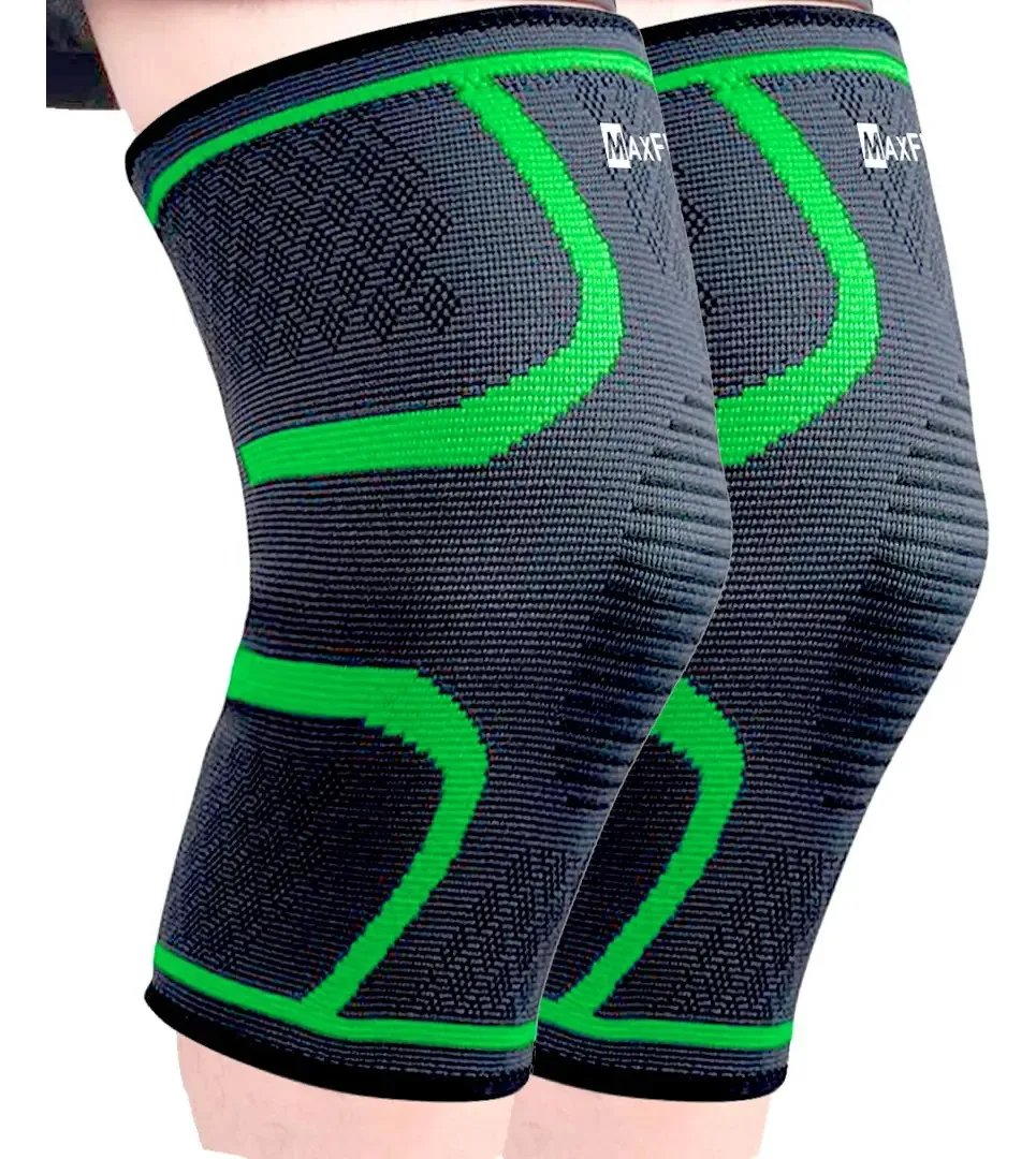 Joelheiras elásticas de compressão Gym Sport Hx900, marca Maxfit, cor: verde, tamanho médio