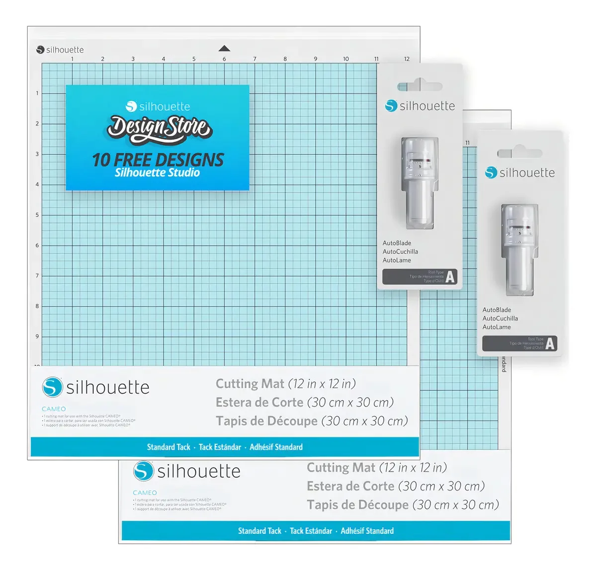 Kit de 2 tapetes de corte e 2 lâminas Autoblade Cameo 3 Cutting Angle 45